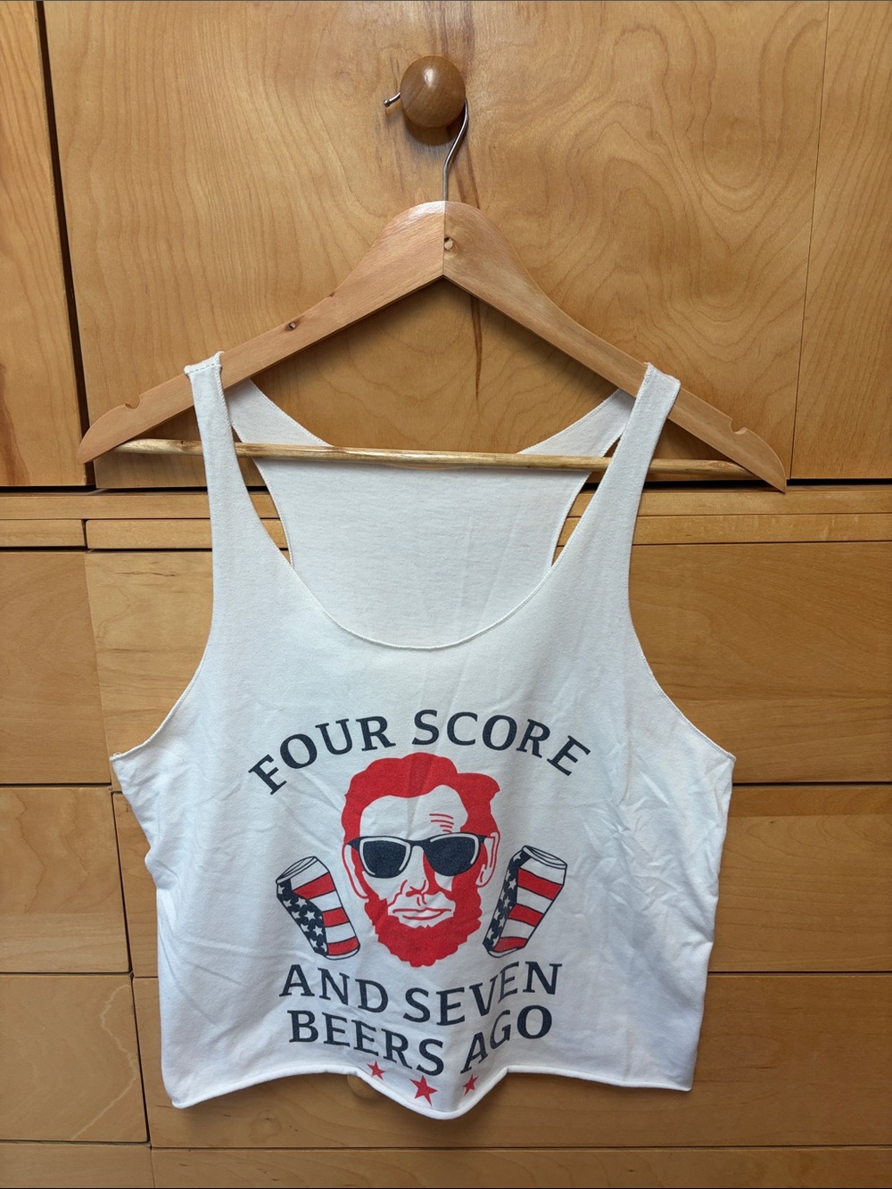 Graphic Tank Top with Patriotic Abe Lincoln